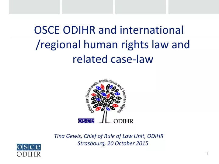 osce odihr and international regional human