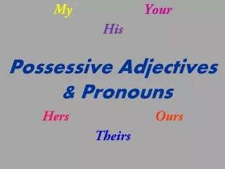 My Your His Possessive Adjectives &amp; Pronouns Hers Ours Theirs