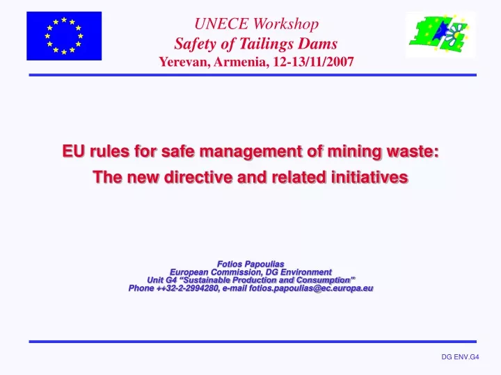 unece workshop safety of tailings dams yerevan