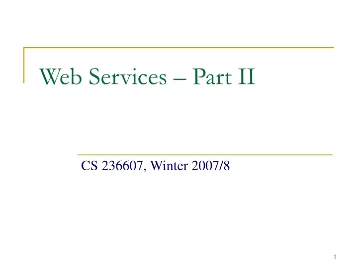 web services part ii