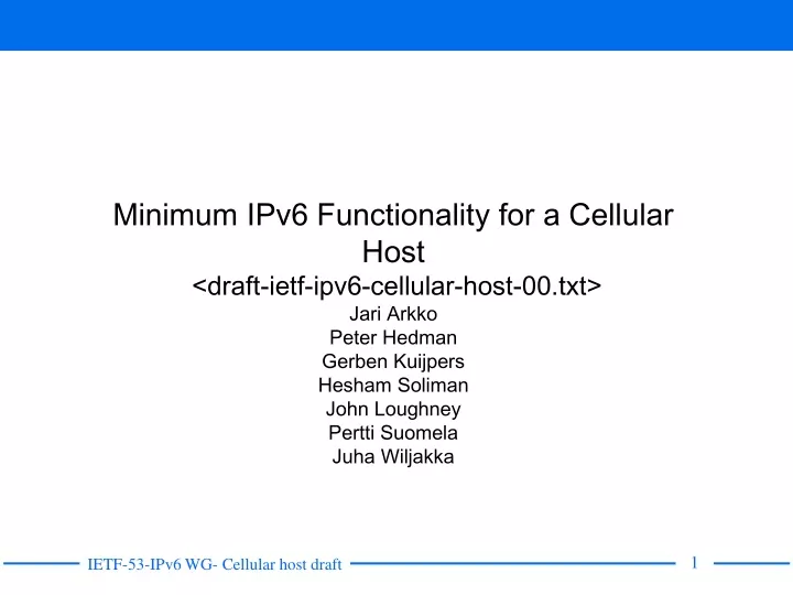 minimum ipv6 functionality for a cellular host