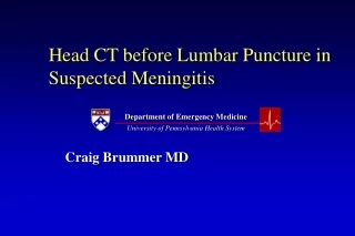 Head CT before Lumbar Puncture in Suspected Meningitis