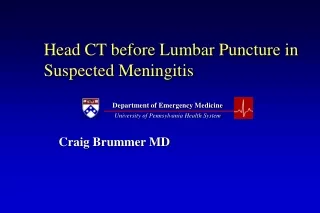 head ct before lumbar puncture in suspected meningitis