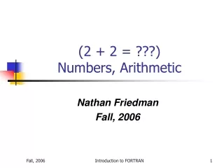 (2 + 2 = ???) Numbers, Arithmetic