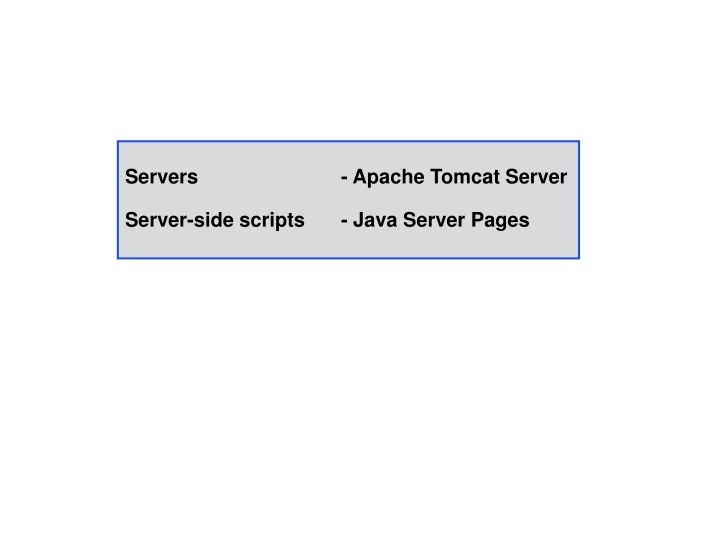 servers apache tomcat server server side scripts