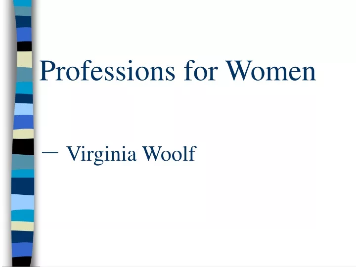 professions for women virginia woolf