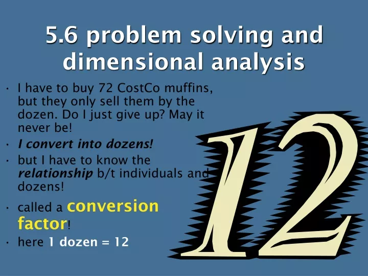 5 6 problem solving and dimensional analysis