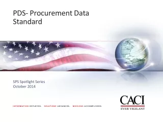 PDS-  Procurement Data Standard