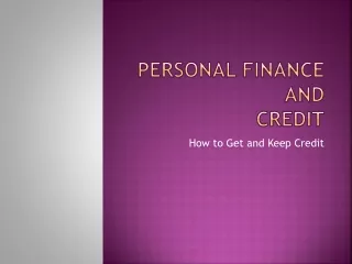 Personal Finance And  Credit