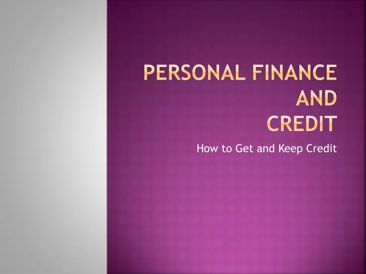personal finance and credit