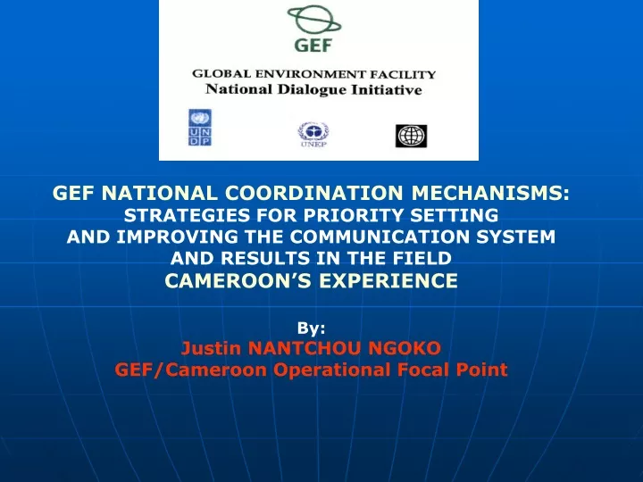 gef national coordination mechanisms strategies