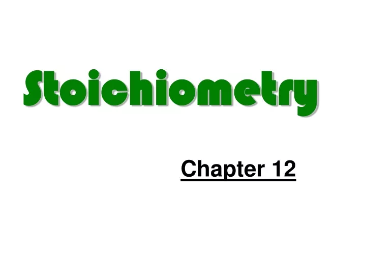 stoichiometry