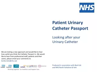 Patient Urinary Catheter Passport