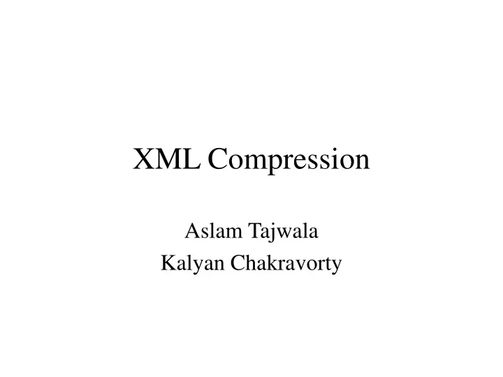 xml compression