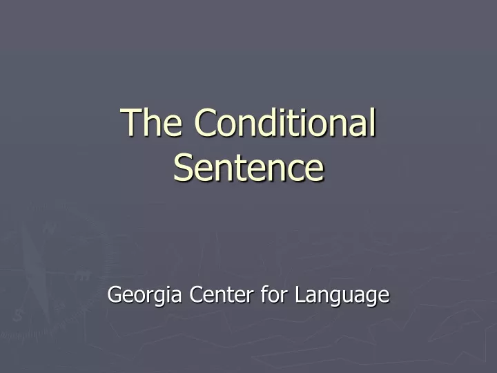 the conditional sentence