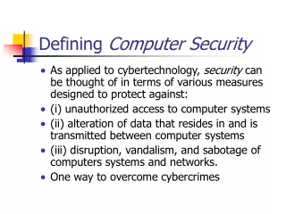 Defining  Computer Security