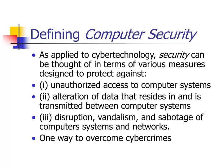 defining computer security