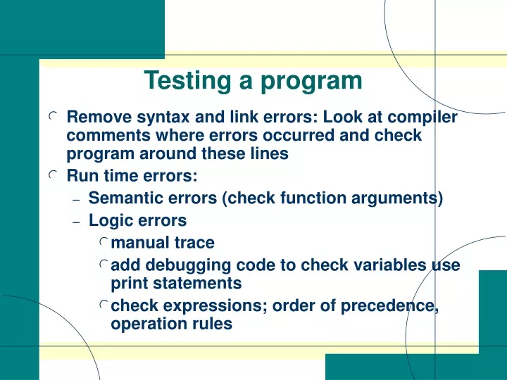 testing a program
