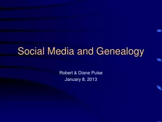 Social Media and Genealogy