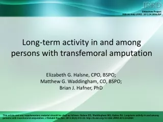 Long-term activity in and among persons with transfemoral amputation