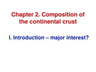 Chapter 2. Composition of the continental crust