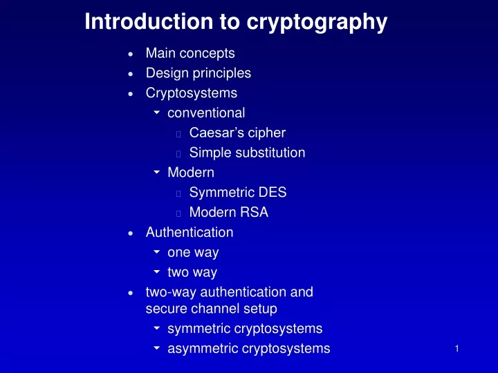 introduction to cryptography