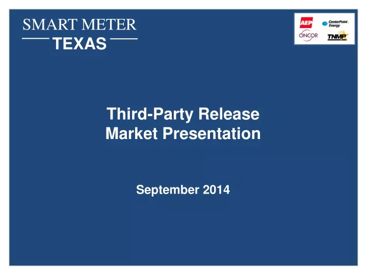 third party release market presentation september