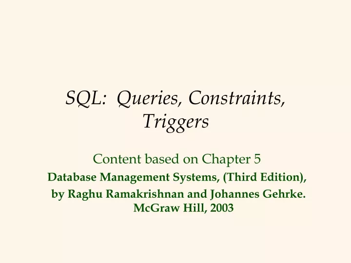 sql queries constraints triggers