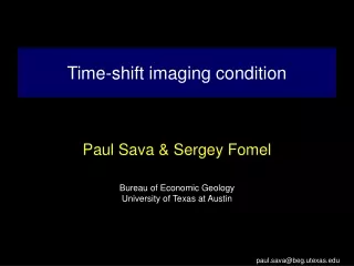 Time-shift imaging condition