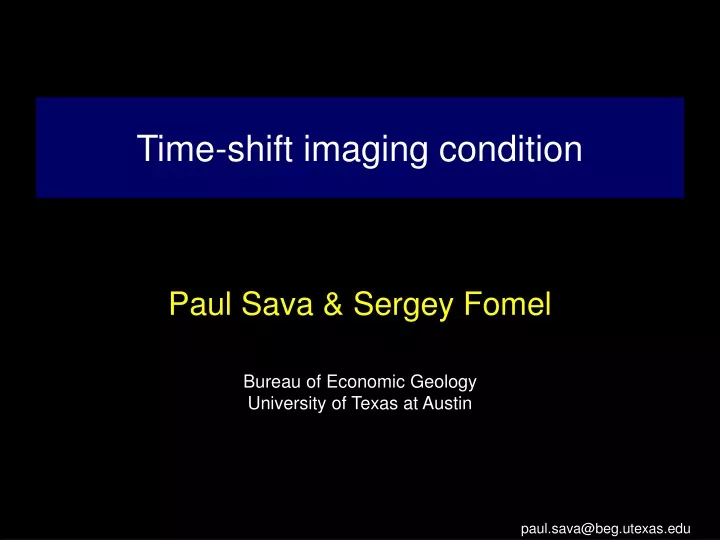 time shift imaging condition