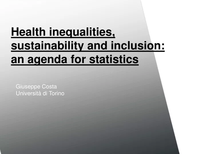 health inequalities sustainability and inclusion