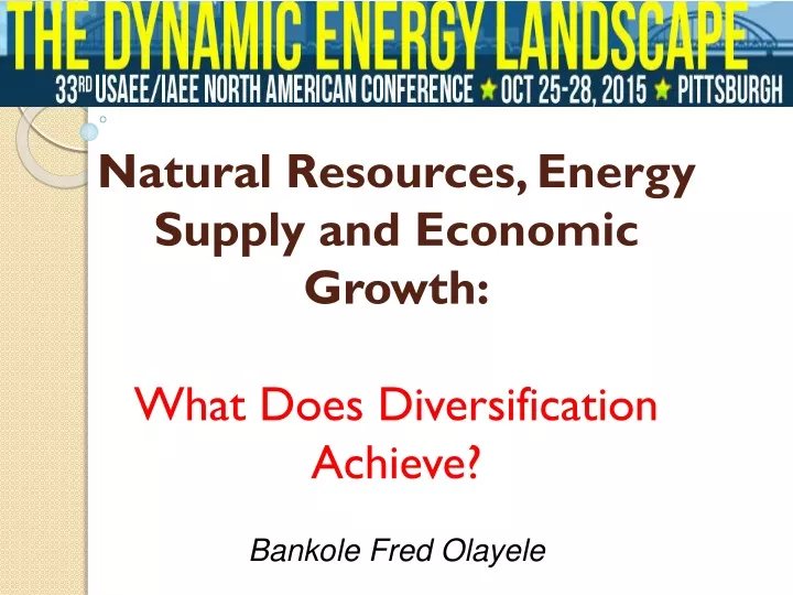 natural resources energy supply and economic growth what does diversification achieve