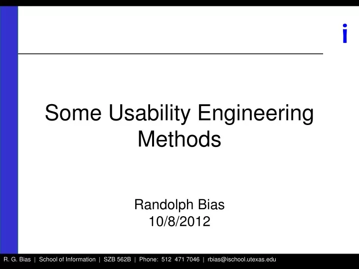some usability engineering methods