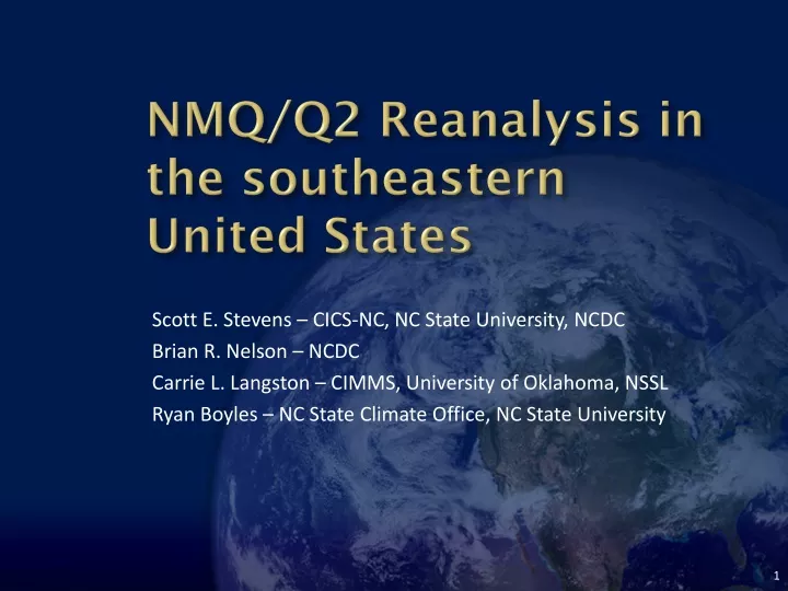nmq q2 reanalysis in the southeastern united states