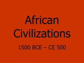 African Civilizations