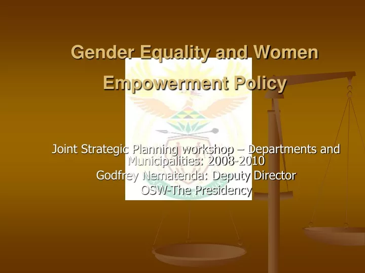 gender equality and women empowerment policy