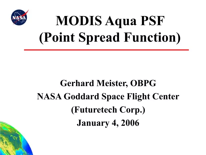 modis aqua psf point spread function