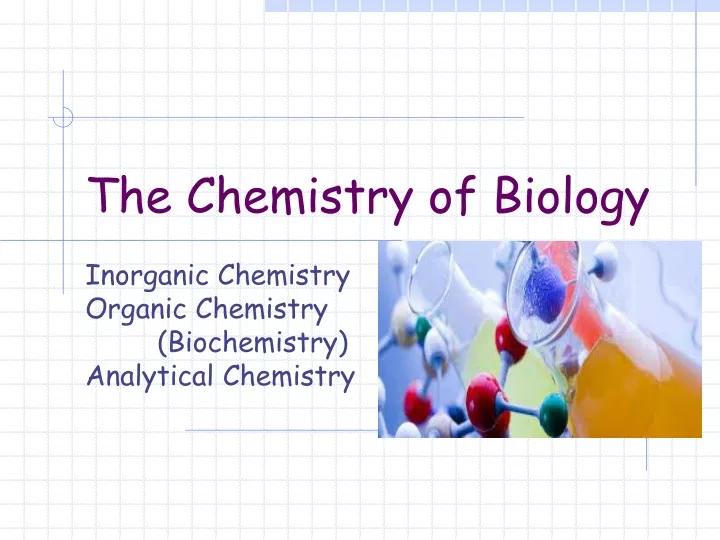 the chemistry of biology