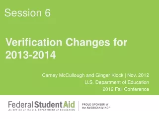 Verification Changes for 2013-2014