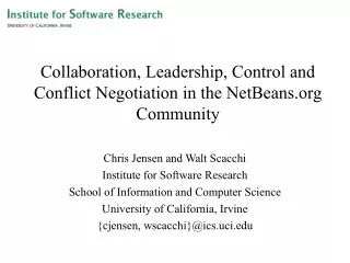 Collaboration, Leadership, Control and Conflict Negotiation in the NetBeans Community