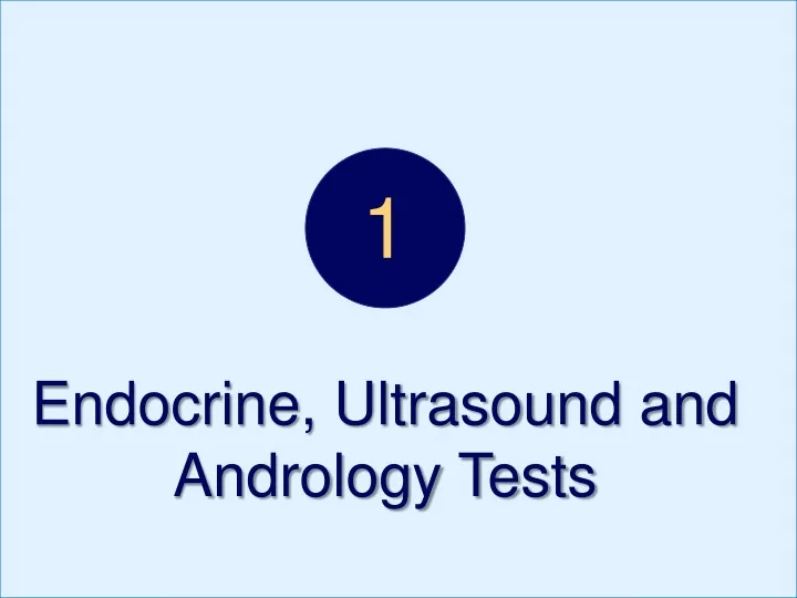 endocrine ultrasound and andrology tests