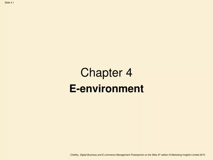 chapter 4 e environment