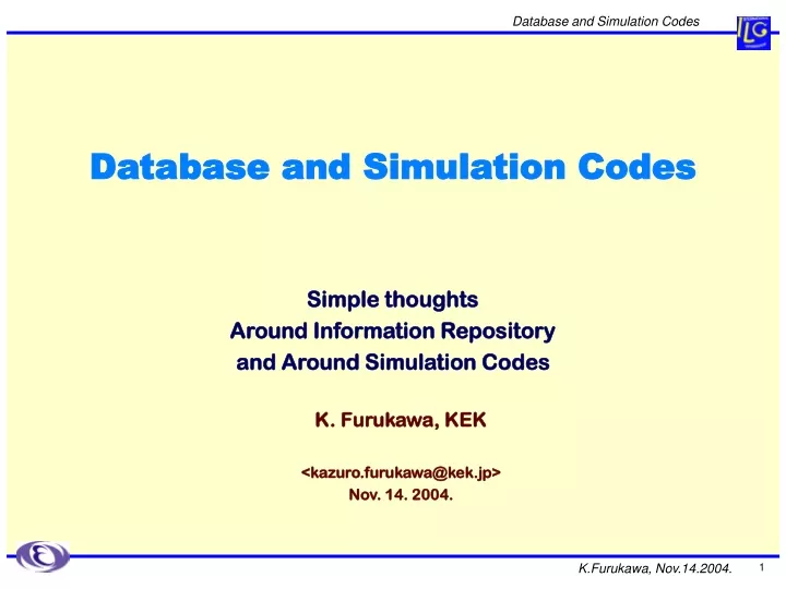 database and simulation codes