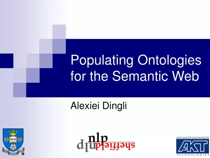 populating ontologies for the semantic web