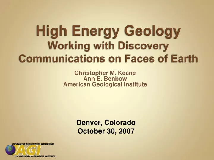 high energy geology working with discovery communications on faces of earth
