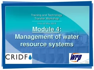 Module 4 : Management of water resource systems