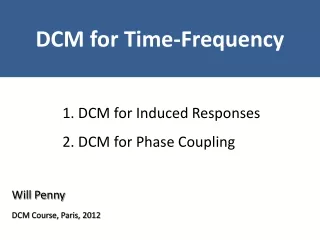 DCM for Time-Frequency