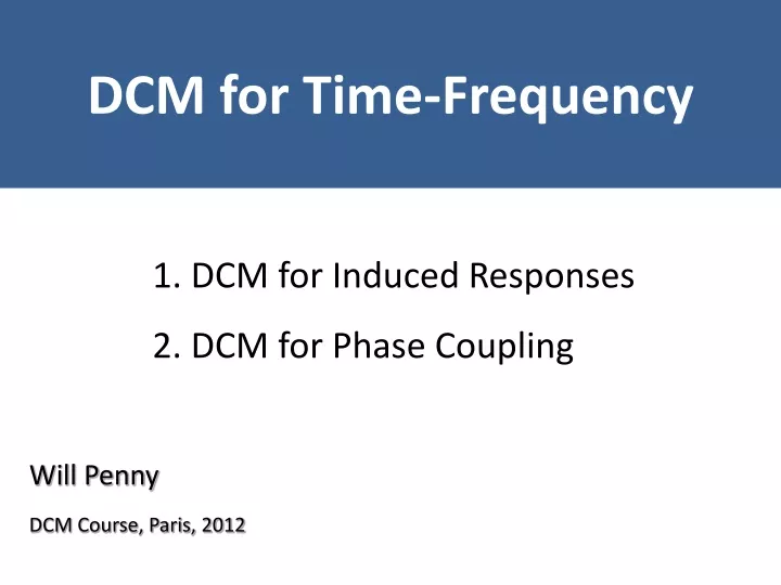 dcm for time frequency