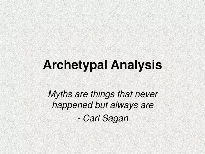 archetypal analysis