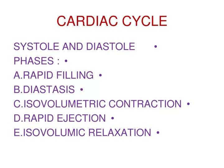 cardiac cycle